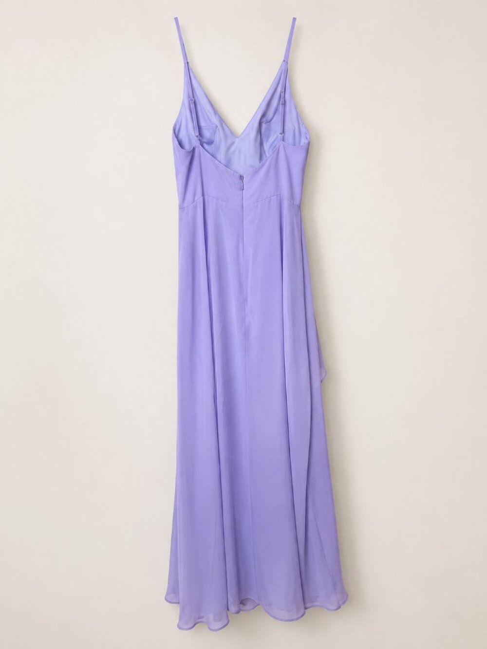 Azazie Sz 6 Lavender Chiffon Bridesmaid Maxi Dress Ruffle Gown - Picture 6 of 9
